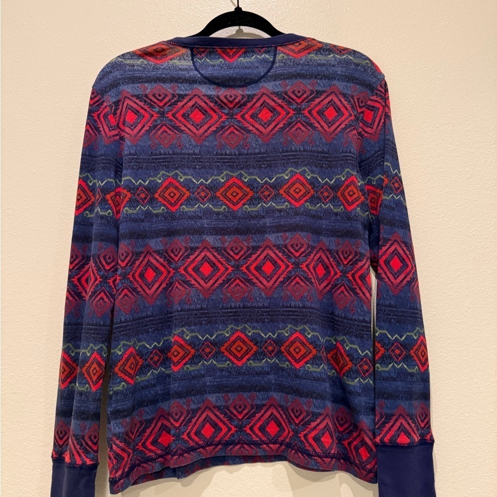 Lauren Ralph Lauren Red and Blue Patterned Long Sleeve Top - Picture 4 of 4